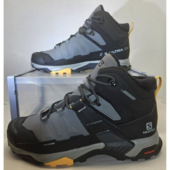 Salomon Men's  X Ultra 4 Mid  Winter TS CSWP Waterproof Boots Size 10 - Picture 1 of 16